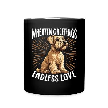 Irlandais à poil doux Wheaten Terrier Wheaten - Mug uni - noir - Devant