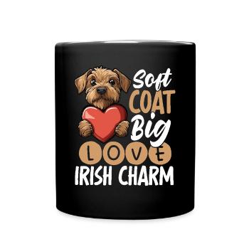 Irish Soft Coated Wheaten Terrier Wheaten Love - Tasse einfarbig - Schwarz - Vorne