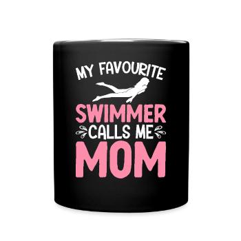 Natation Ma nageuse préférée m’appelle maman - Mug uni - noir - Devant