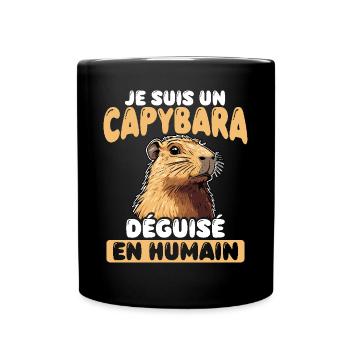Ich bin ein als Mensch verkleideter Capybara - Tasse einfarbig - Schwarz - Vorne