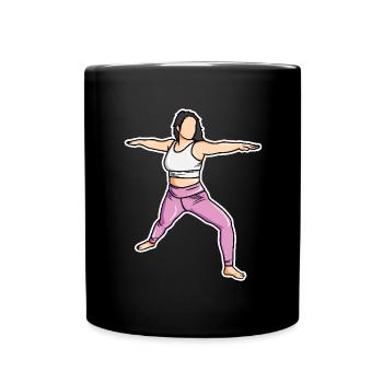 Yogini Zeichnung - Tasse einfarbig - Schwarz - Vorne