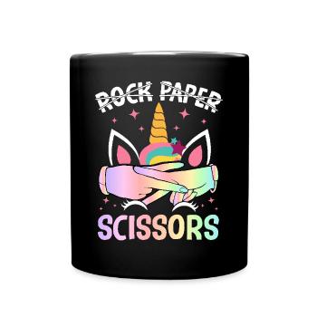 Lustige Lesben Stolz LGBTQ Rock Paper Scissors - Tasse einfarbig - Schwarz - Vorne