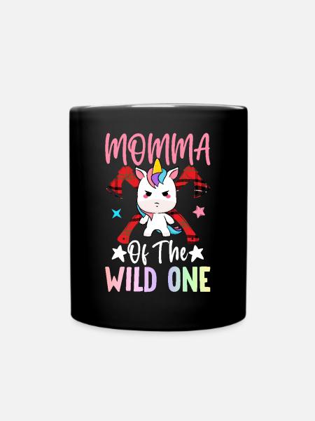 Momma Of Wild One 1 Jahr alt Arborist Geburtstag - Tasse einfarbig - Schwarz