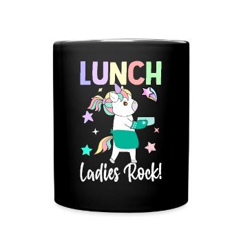 Lunch ladies rock! Lunch Lady Cafeteria Crew - Full Colour Mug - black - Front
