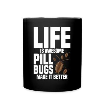 Rollie Pollie Lover Entomologist Insect Pill bug - Full Colour Mug - black - Front