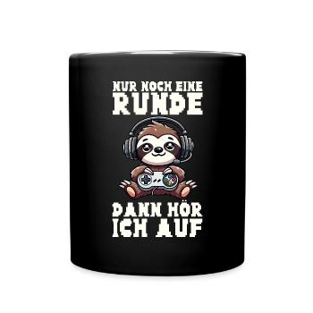 Just one more round then I'll stop sloth - Full Colour Mug - black - Front