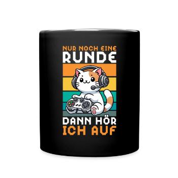 Just one more round, then I'll listen to cats - Full Colour Mug - black - Front
