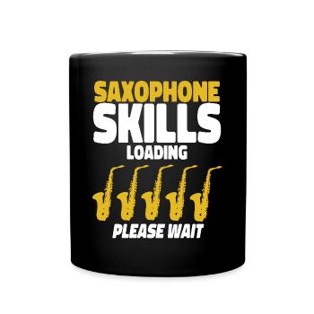 Saxophone Saxophone Skills Loading - Full Colour Mug - black - Front