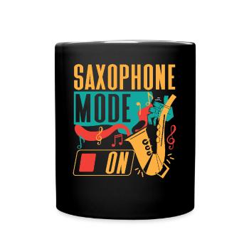 Saxophone Saxophone Mode On - Tasse einfarbig - Schwarz - Vorne