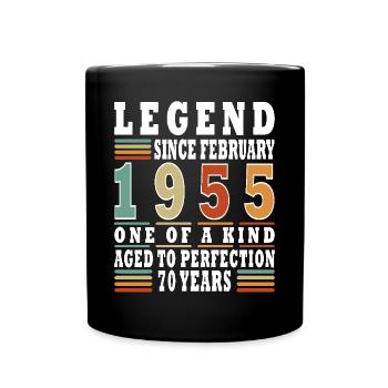 February 1955 birthday February 1955 February - Full Colour Mug - black - Front
