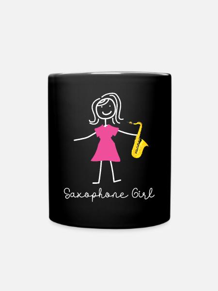 Saxophone Saxophone Girl - Tasse einfarbig - Schwarz