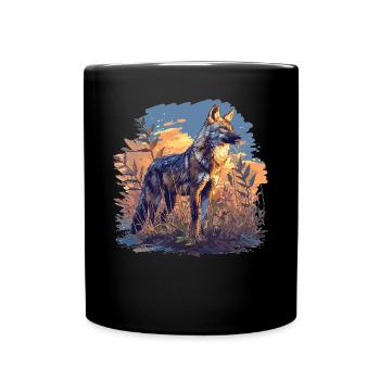 Schakale Schakal - Tasse einfarbig - Schwarz - Vorne