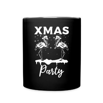 Flamant rose Noël Fête Flamingo - Mug uni - noir - Devant