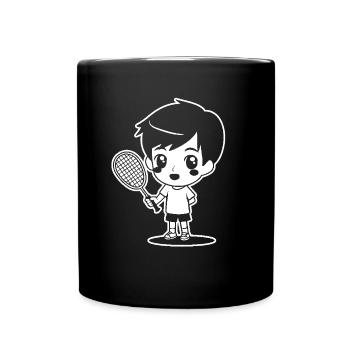Badminton Kid Dessin animé - Mug uni - noir - Devant