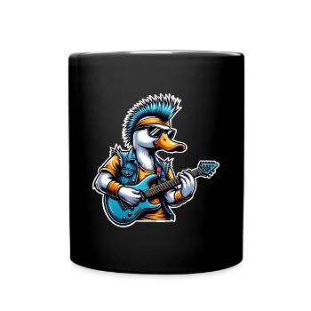 Ente Rock and Roll Gitarrist - Tasse einfarbig - Schwarz - Vorne