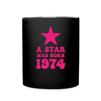 One star was born in 1974 Birthday - Full Colour Mug - black - Front