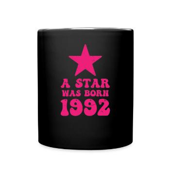 Ein Stern Wurde 1992 Geboren Geburtstag - Tasse einfarbig - Schwarz - Vorne