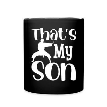 Stolze Taekwondo Mama Taekwondo Sohn Karate Das - Tasse einfarbig - Schwarz - Vorne