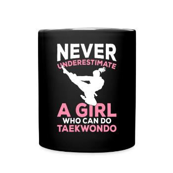 A girl who can do taekwondo girl - Full Colour Mug - black - Front
