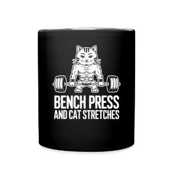 Bodybuilding Cat Fitness Workout Gym Instructor - Full Colour Mug - black - Front
