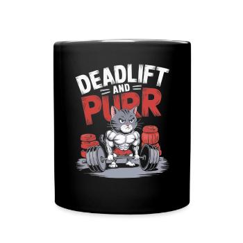 Bodybuilding Cat Fitness Workout Gym Instructor - Full Colour Mug - black - Front
