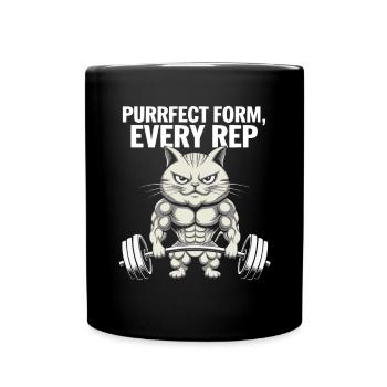 Instructeur de salle de musculation pour chats - Mug uni - noir - Devant