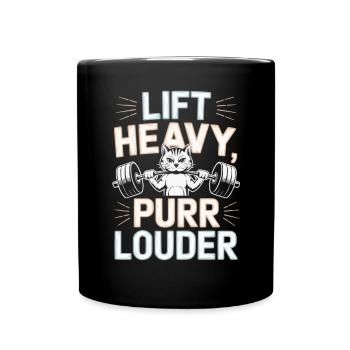Bodybuilding Cat Fitness Workout Gym Instructor - Full Colour Mug - black - Front