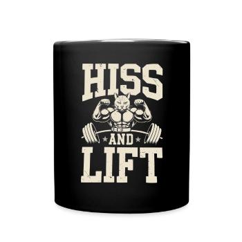 Bodybuilding Cat Fitness Workout Gym Instructor - Full Colour Mug - black - Front