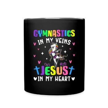 La gymnastique dans mes veines Turner Cartwheel Jesus - Mug uni - noir - Devant