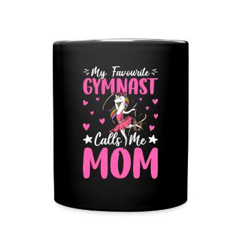 My favorite gymnast calls me mom - Full Colour Mug - black - Front
