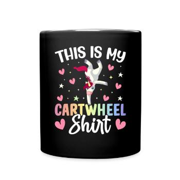 C’est ma chemise de roue de gymnastique fille gymnaste - Mug uni - noir - Devant