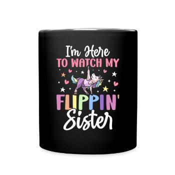 Gymnastic Sister Cartwheel Gymnast Design für - Tasse einfarbig - Schwarz - Vorne