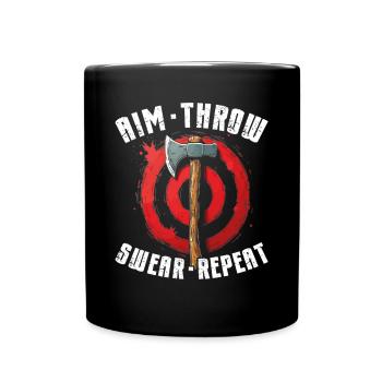 Axt Werfen Axt Werfer Axe Throwing - Tasse einfarbig - Schwarz - Vorne