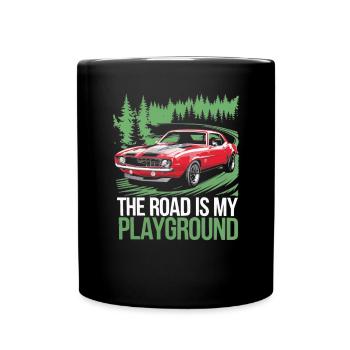 Muscle Car Carguy Vintage Car Collector Automobile - Full Colour Mug - black - Front