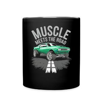 Muscle Car Carguy Vintage Car Collector Automobile - Full Colour Mug - black - Front