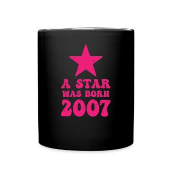 Ein Stern Wurde 2007 Geboren Geburtstag - Tasse einfarbig - Schwarz - Vorne
