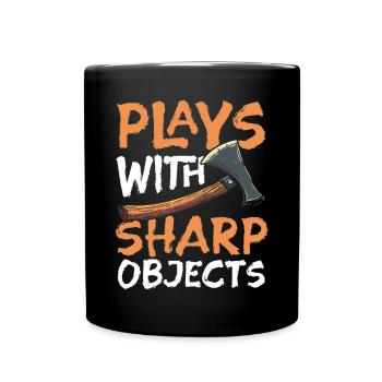 Axt Werfen Axt Werfer Axe Throwing - Tasse einfarbig - Schwarz - Vorne