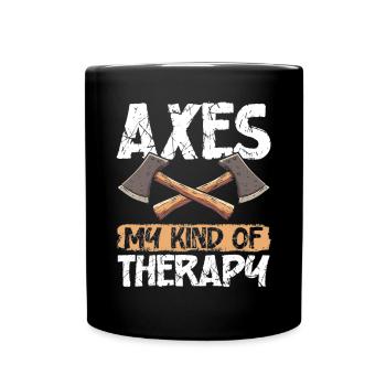Axt Werfen Axt Werfer Axe Throwing - Tasse einfarbig - Schwarz - Vorne