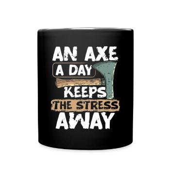 Axt Werfen Axt Werfer Axe Throwing - Tasse einfarbig - Schwarz - Vorne
