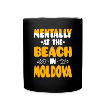 Mentally At The Beach In Moldova - Full Colour Mug - black - Front