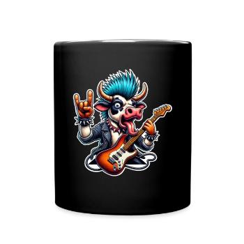 Kuh Rock and Roll Guitarist - Full Colour Mug - black - Front
