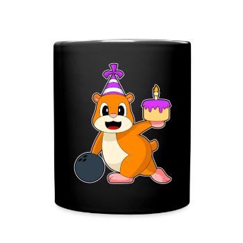 Hamster Birthday Bowling - Full Colour Mug - black - Front