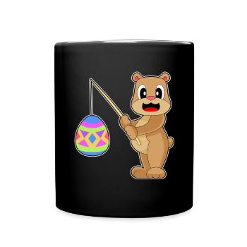 Bear Easter Fishing - Full Colour Mug - black - Front