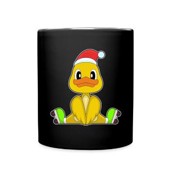 Canard Noël Patins à roues alignées - Mug uni - noir - Devant