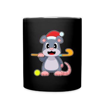 Mouse Christmas Field Hockey - Full Colour Mug - black - Front
