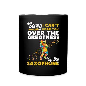Saxophone Désolé je ne t’entends pas - Mug uni - noir - Devant
