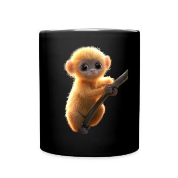 Gibbon Affe Weißhandgibbon Monkey Süße Lar Gibbons - Tasse einfarbig - Schwarz - Vorne
