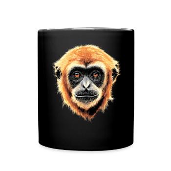 Gibbon Monkey Whitehand Gibbon Monkey Cute Lar Gibbons - Full Colour Mug - black - Front