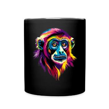Gibbon Affe Weißhandgibbon Monkey Süße Lar Gibbons - Tasse einfarbig - Schwarz - Vorne