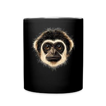 Gibbon Affe Weißhandgibbon Monkey Süße Lar Gibbons - Tasse einfarbig - Schwarz - Vorne